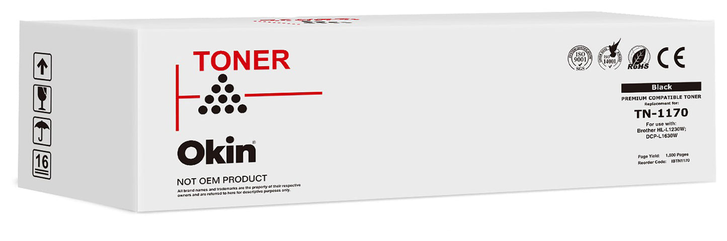 Okin Compatible Brother TN1170 Black Toner Cartridge