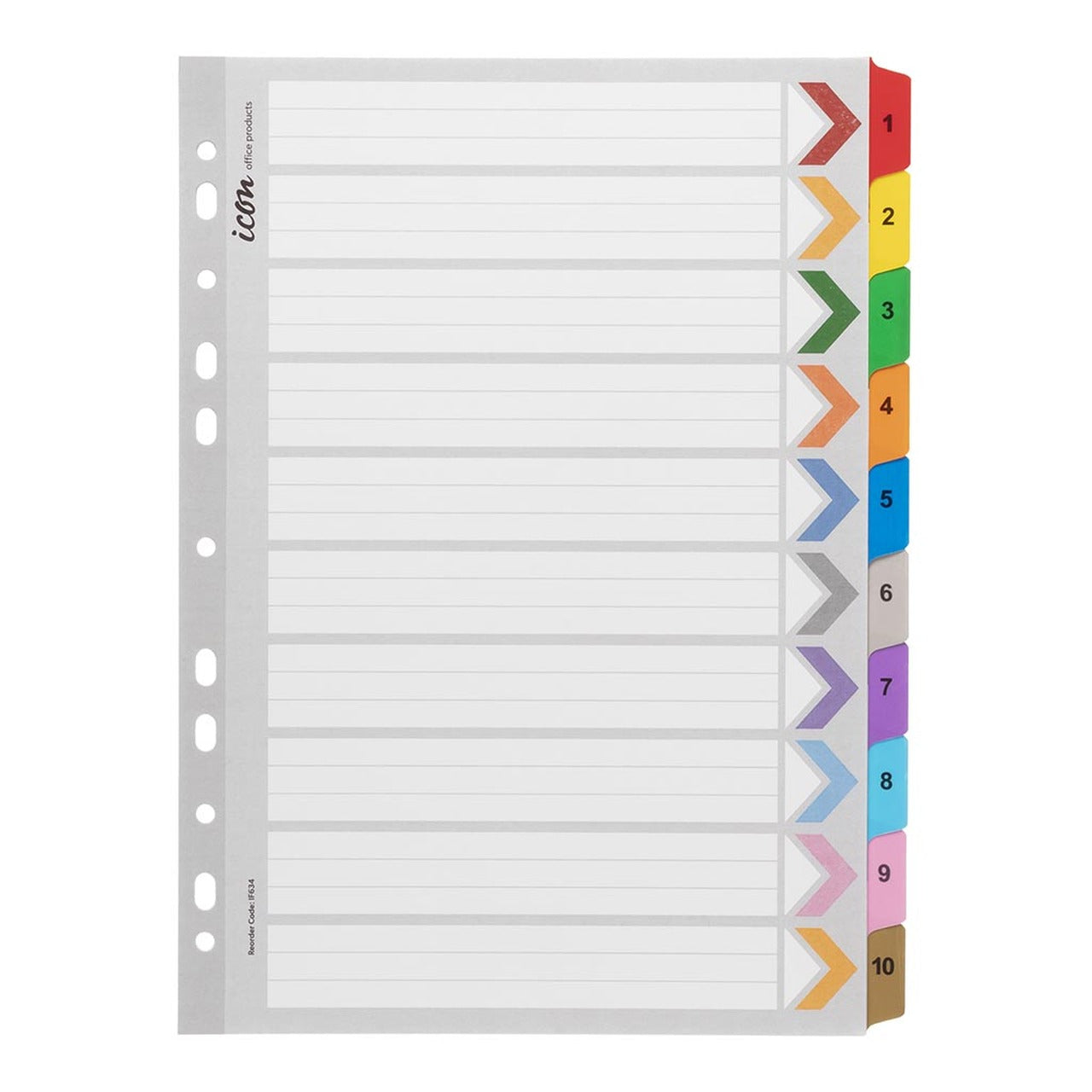 Icon Cardboard Indices With Reinforced Tabs 1-10