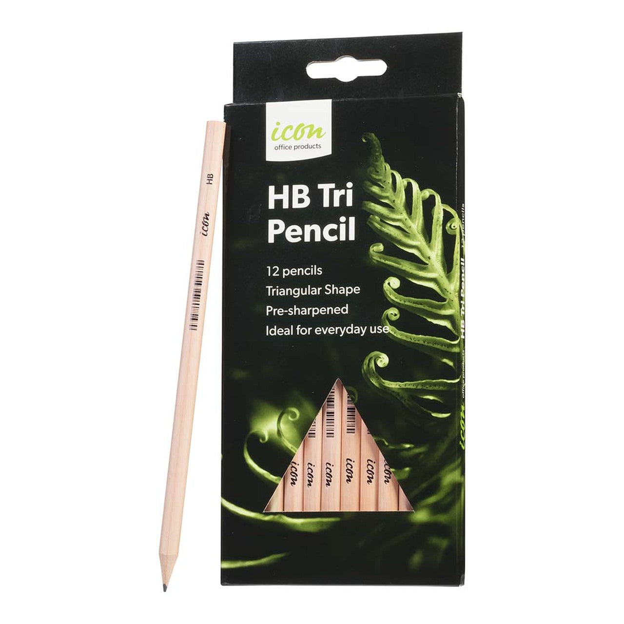 Icon Hb Pencil Triangular Natural - Pack Of 12