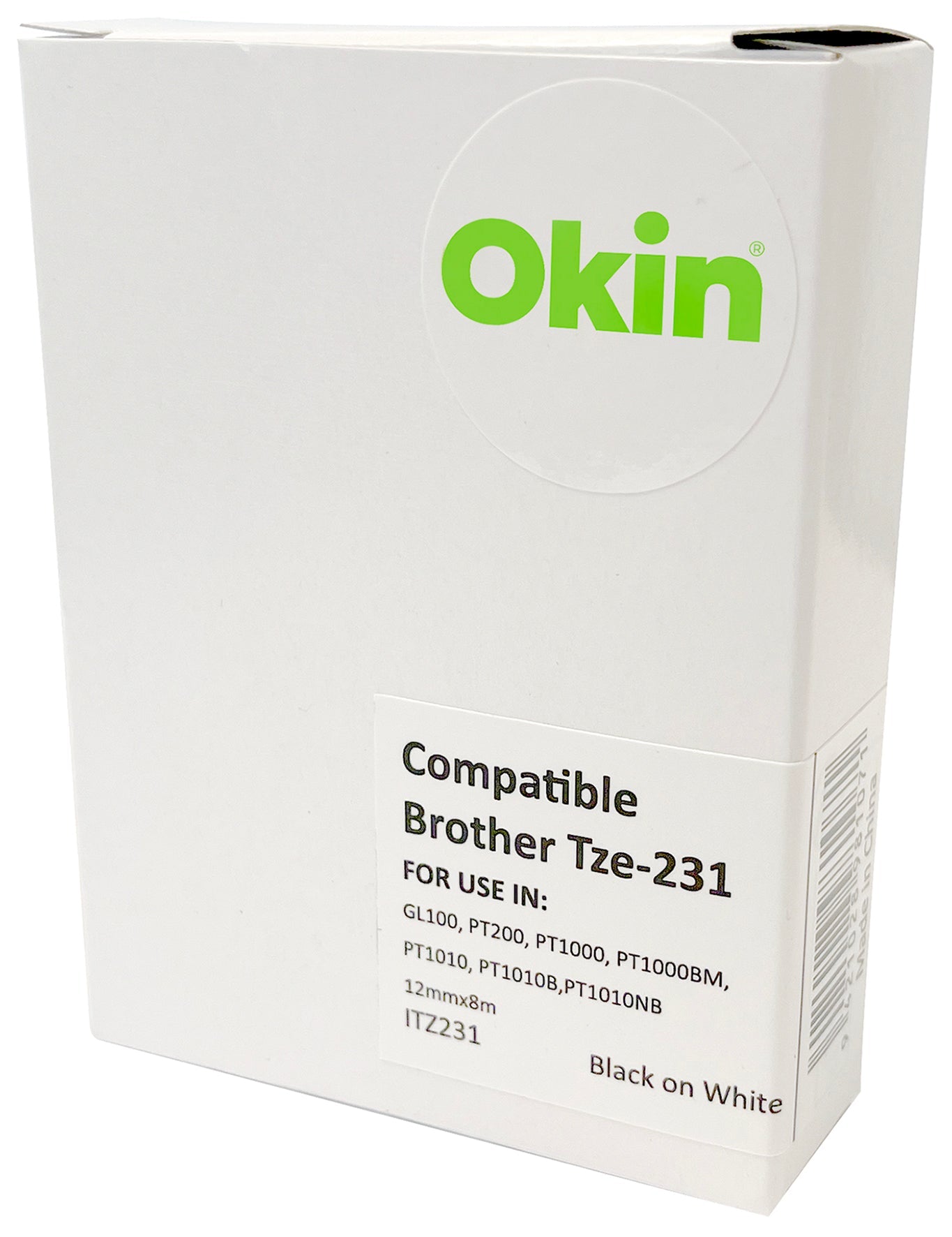 Okin Compatible Brother TZ Tape 12mm Black