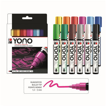 Marabu YONO Acrylic Markers Bullet Tip Set Of 12