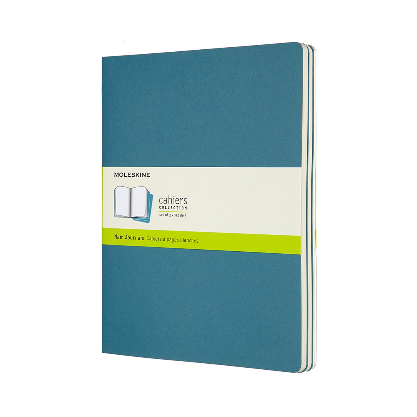 Moleskine Cahier Journal XL Plain Brisk Blue Pack 3