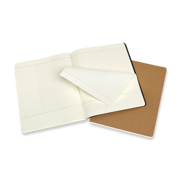 Moleskine Cahier Xtra Large Subject Black/Kraft Brown Journals Pack Of 2