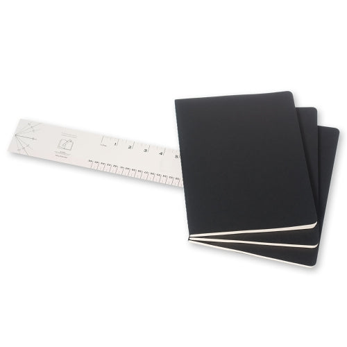 Moleskine Cahier Xtra Large Squared Black Journals Pack Of 3