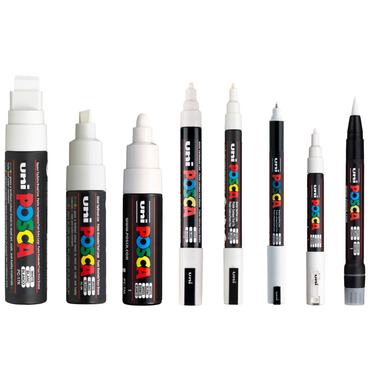 Uni Posca White Assorted Tips Markers Set of 8