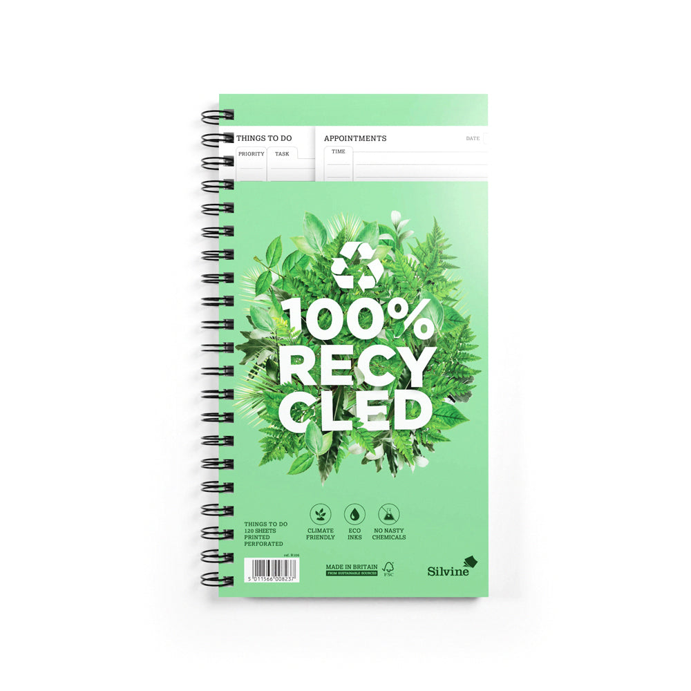 Silvine 100% Recycled Twin Wire Things To Do Pad 280x150mm 120 Pages