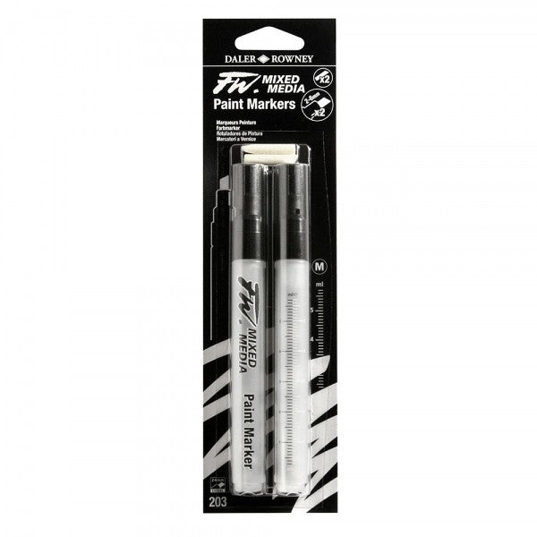 Daler Rowney FW Mixed Media Paint Marker 2-6mm Set Of 2