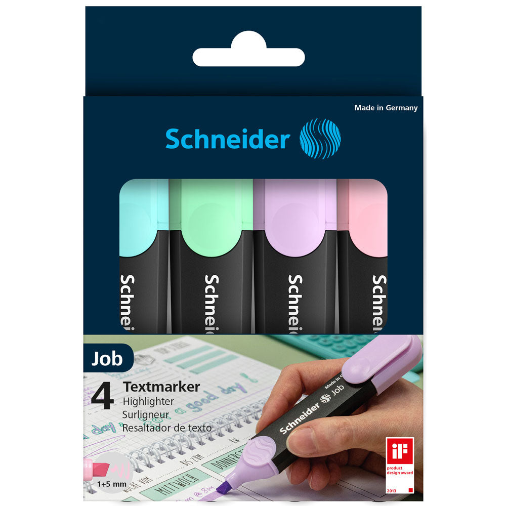Schneider Job Pastel Assorted Highlighters Set of 4