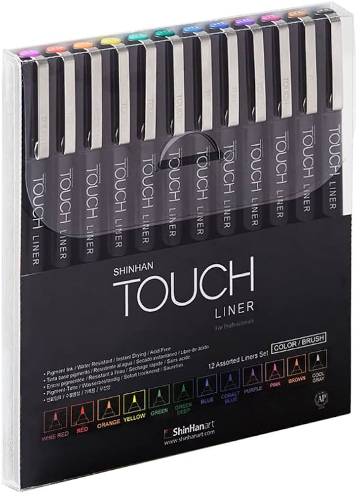 ShinHan Touch Liner Set of 12 Colours Brush