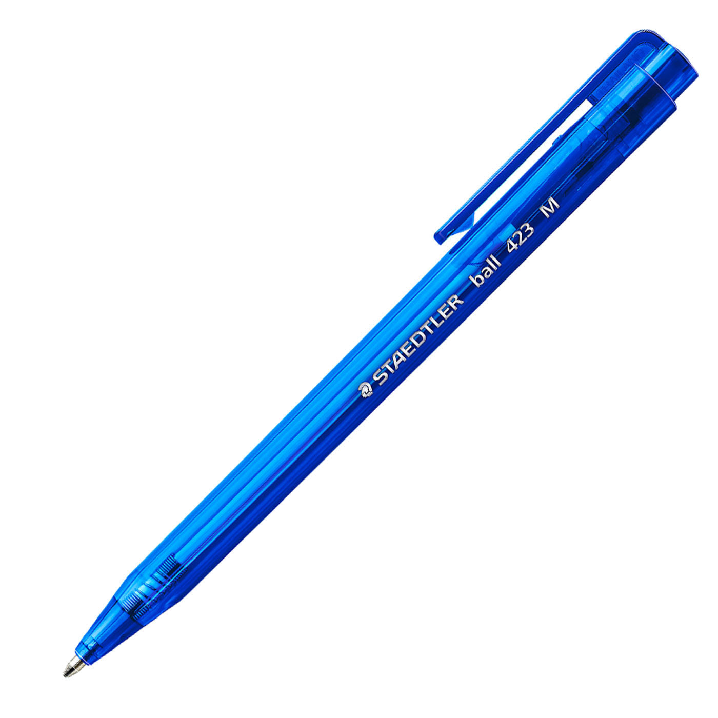Staedtler Ballpoint Pen Triangular Retractable 423 M-3 Medium Tip Blue