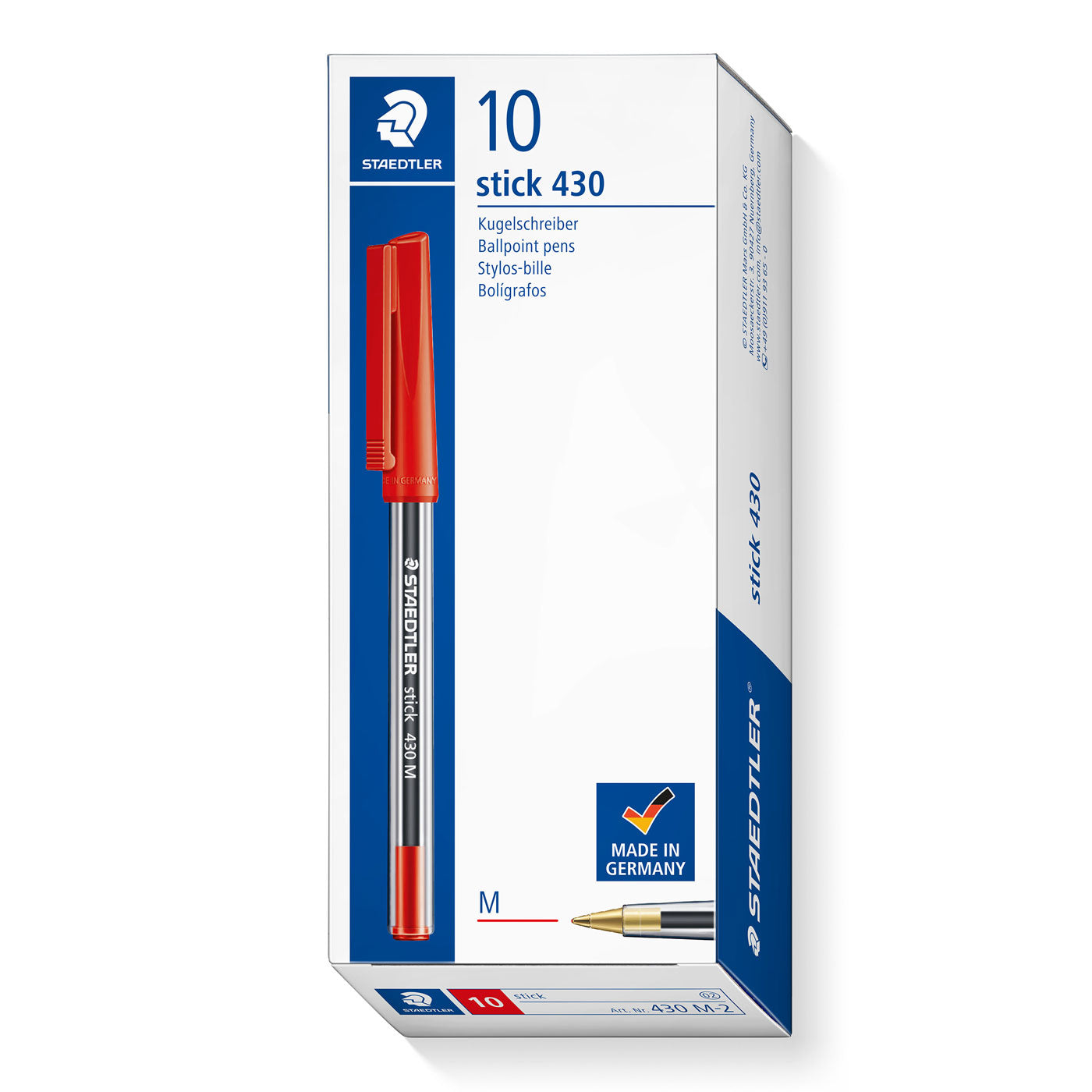 Staedtler Ballpoint Pen Medium Stick 430M Red