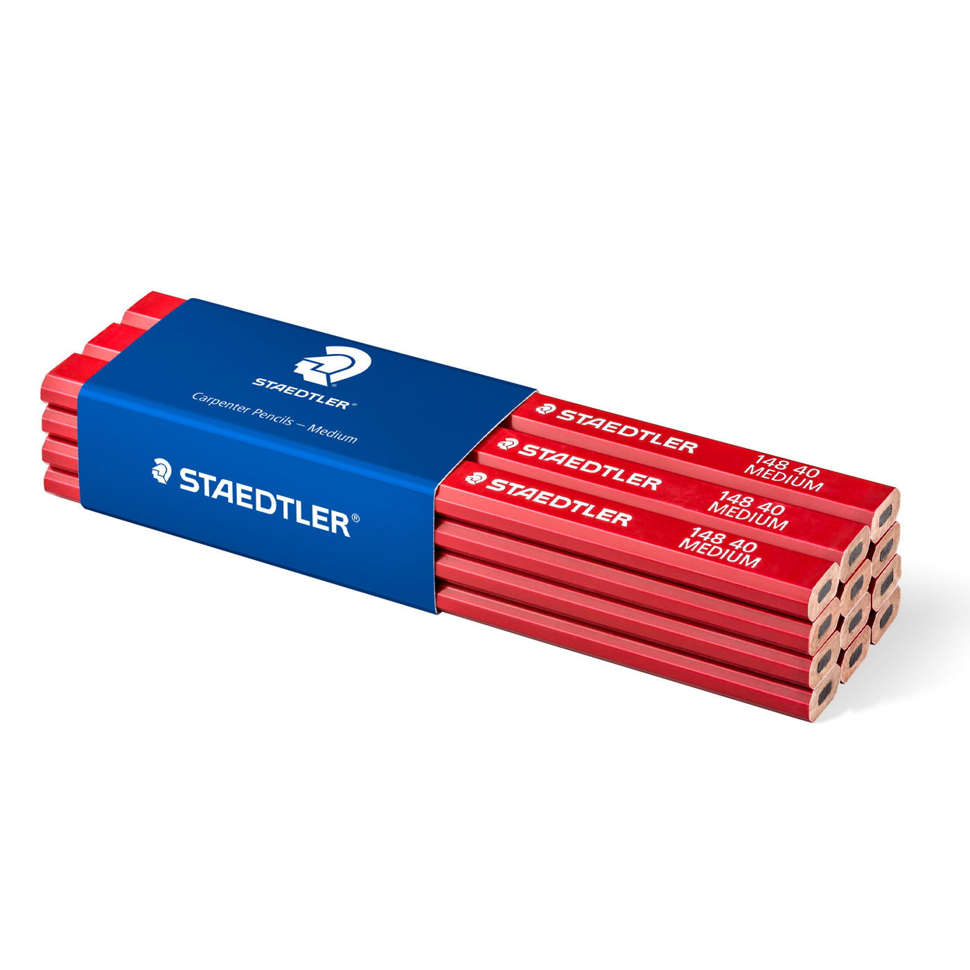 Staedtler Carpenters Pencil 148 Oval Hexagonal Medium Red