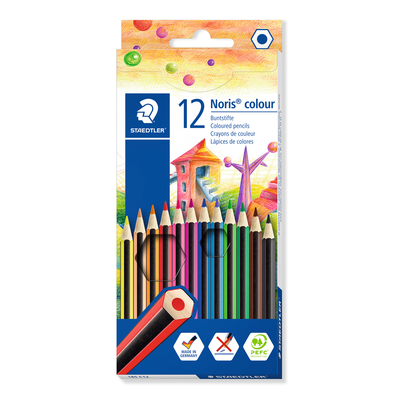 Staedtler Coloured Pencils 185 C12 Noris Club 12 Shades