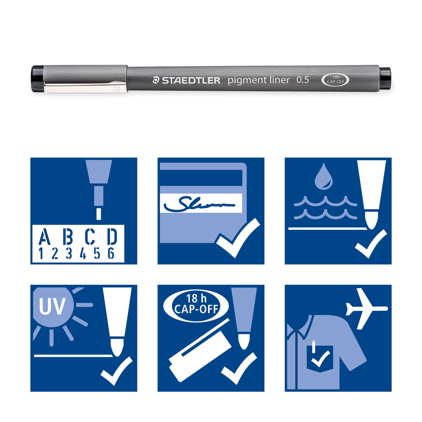 Staedtler Marsgraphic Fineliner Pigment Ink Pen Black 0.5mm