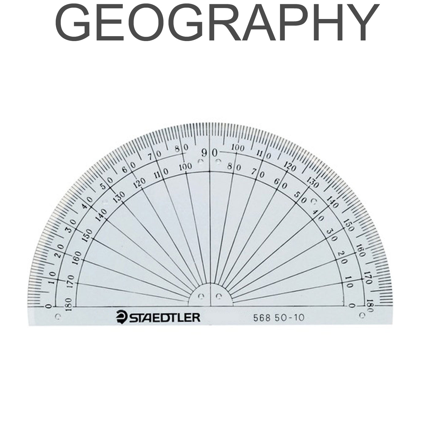 Staedtler Protractor 10cm 180 Degrees Clear
