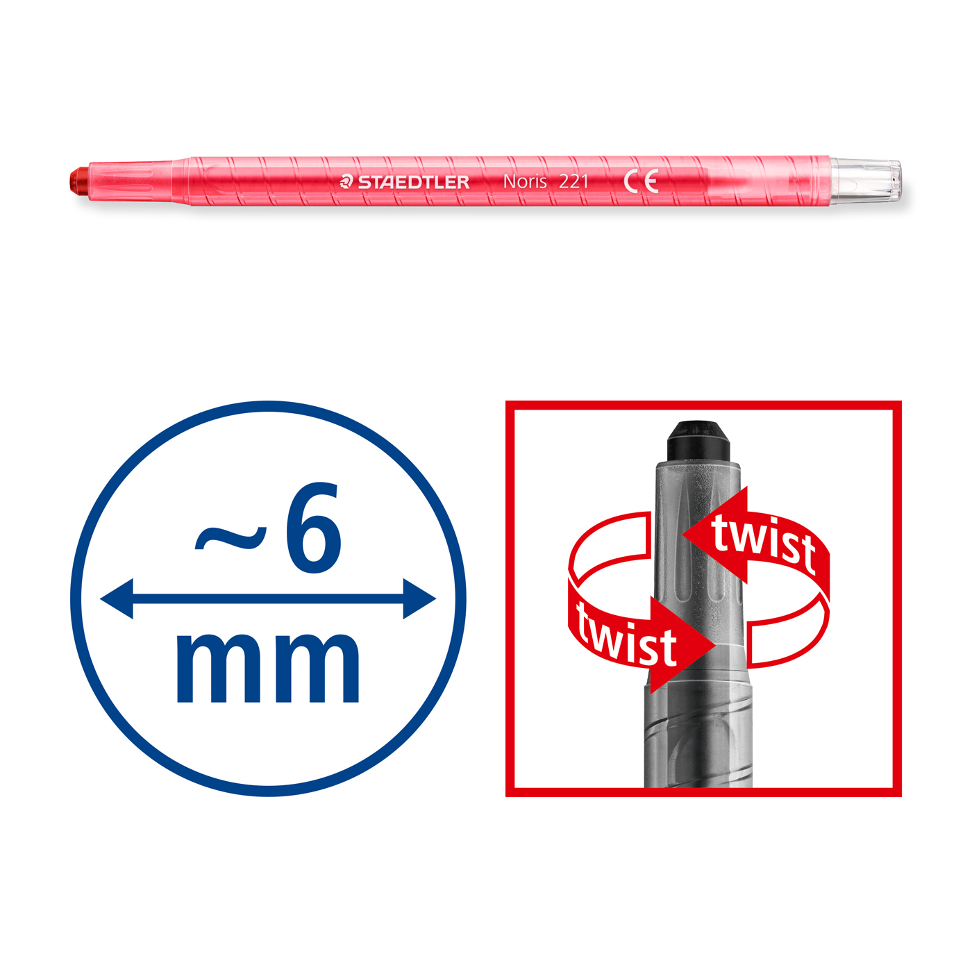 Staedtler Twistable Crayons 221 NWP12 Noris Club 12 Pack