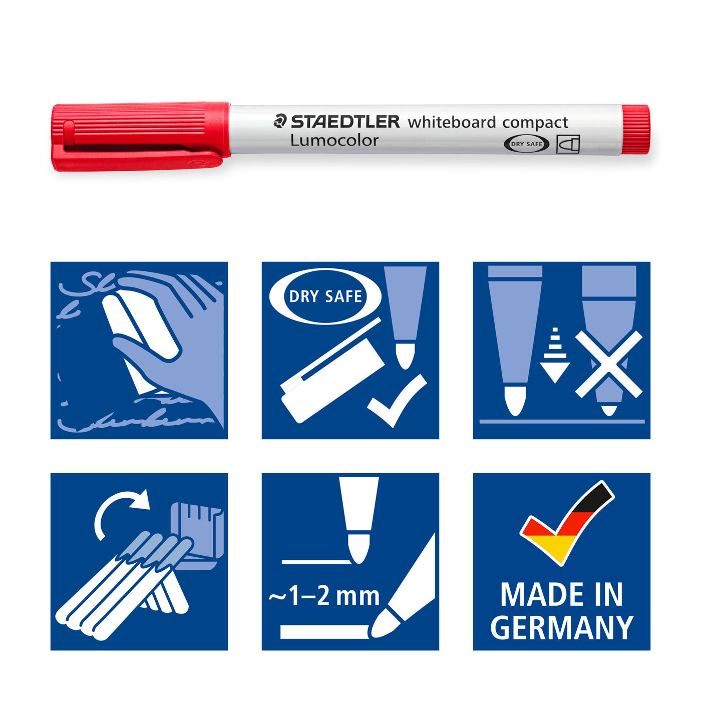 Staedtler Whiteboard Marker Compact Lumocolor 341 Fine Tip Red