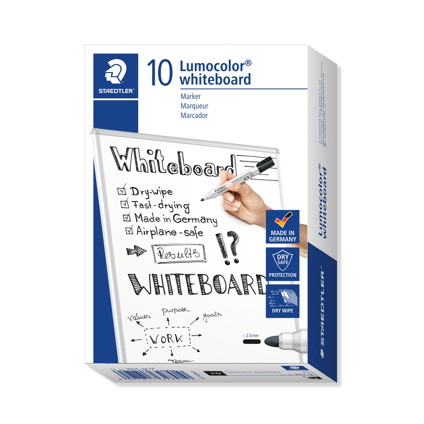 Staedtler Whiteboard Marker 351-9 Bullet Tip Lumocolor Black