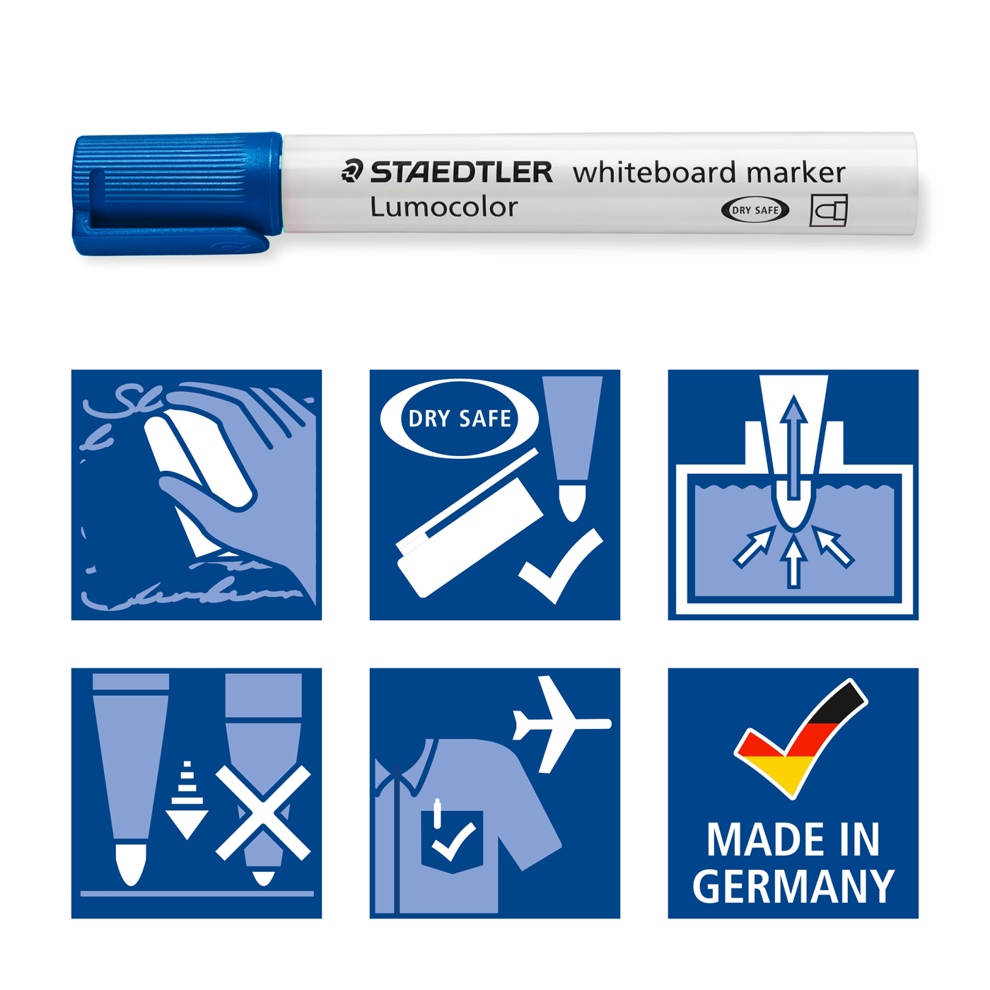 Staedtler Whiteboard Marker Lumocolor 351-3 Bullet Tip Blue
