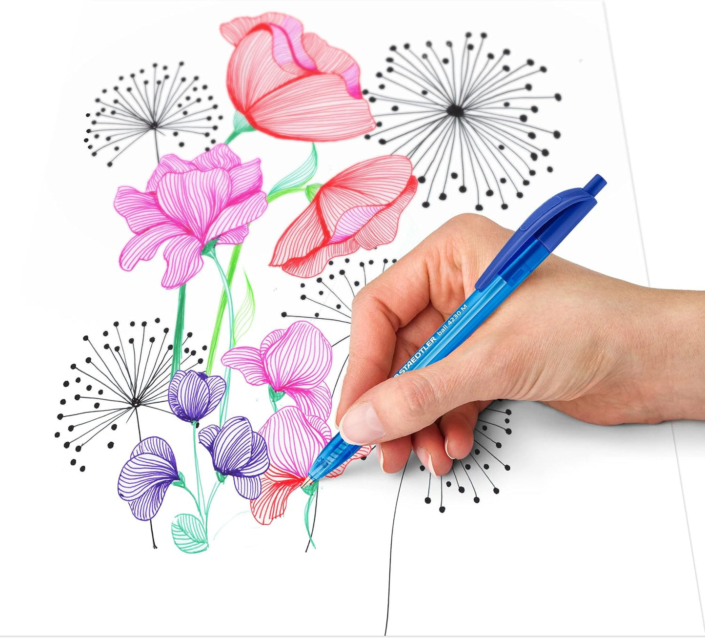 Staedtler Ballpoint Pen Triangular 4230 M-3 Retractable Medium Blue