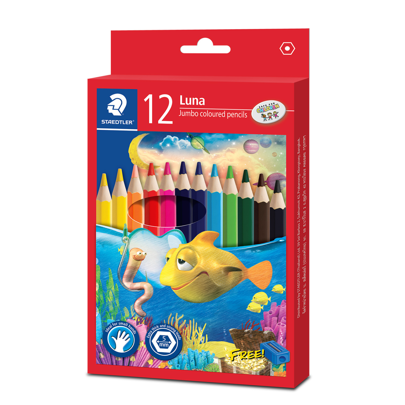 Staedtler Luna Jumbo Coloured Pencils 12 Pack