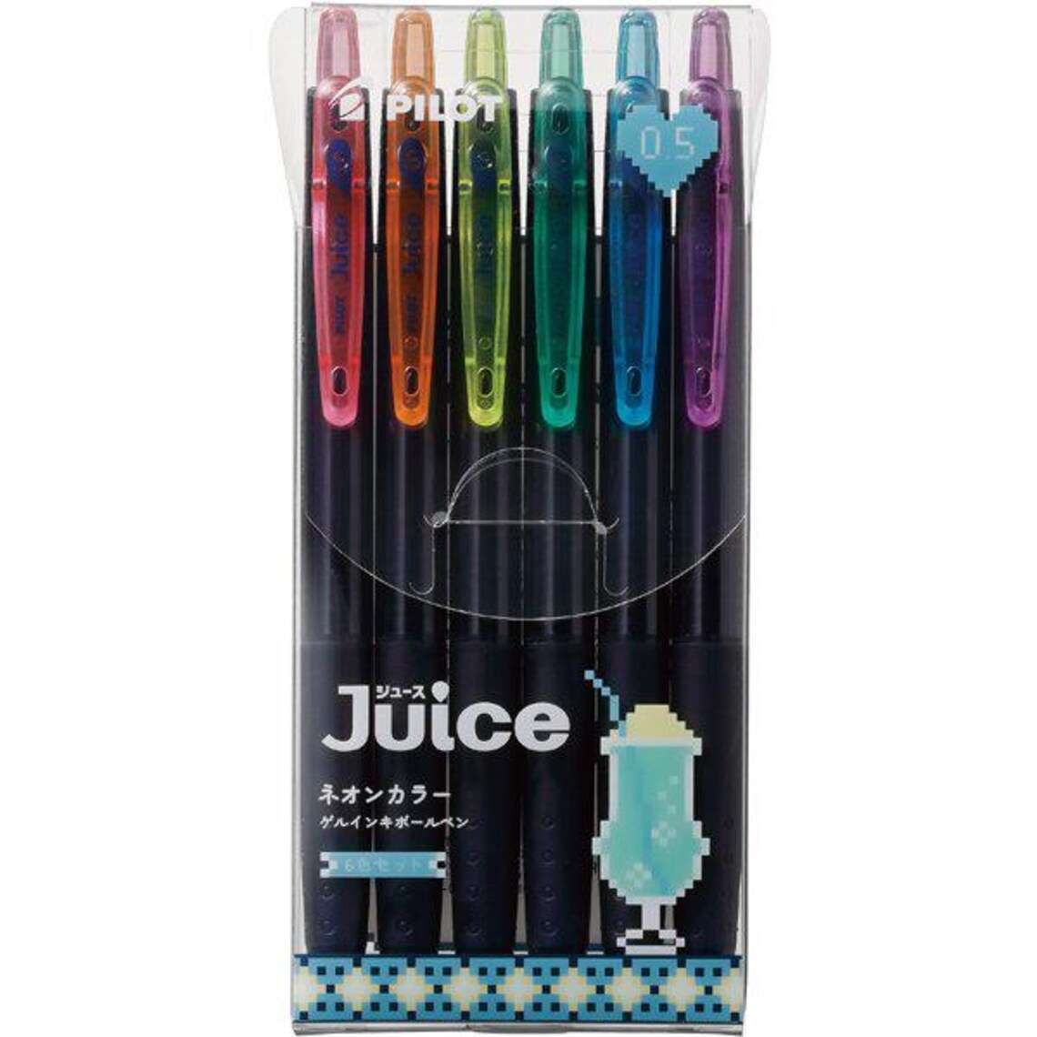 PILOT Gel Ink Ballpoint Pen Juice 0.5mm Neon Color Series 6 Color Set