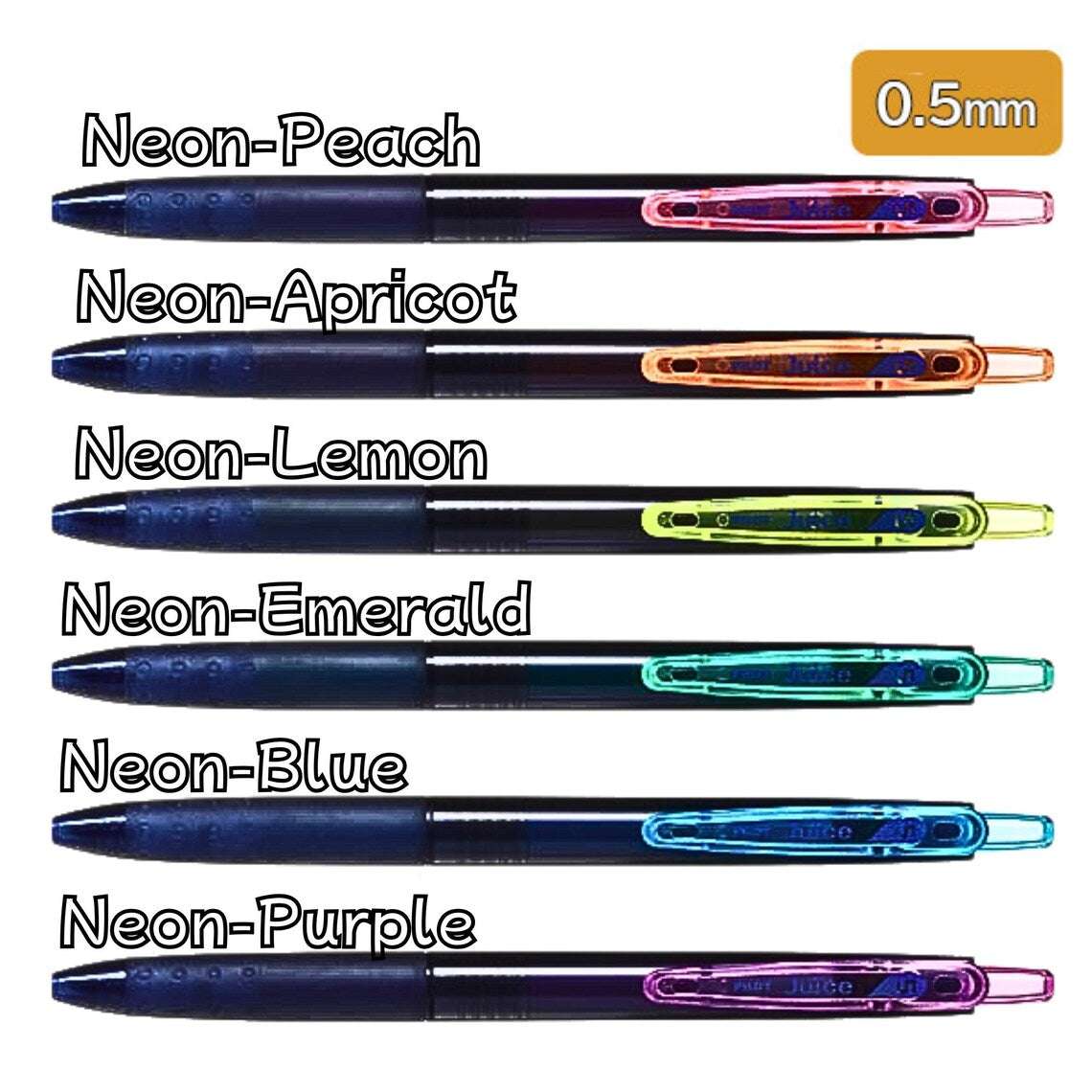 Pilot Juice Gel Pen - 0.5 mm - 3 Neon Color Set - Space Smash!!! - Limited Edition - Set B