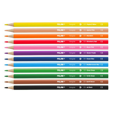 Milan Flexibox Triangular Colouring Pencils Set Of 12