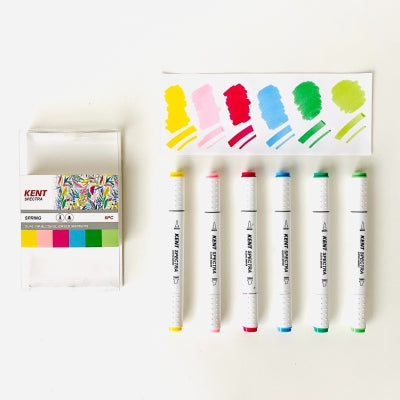 Kent Spectra Graphic Design Markers Set Of 6 Spring Solours