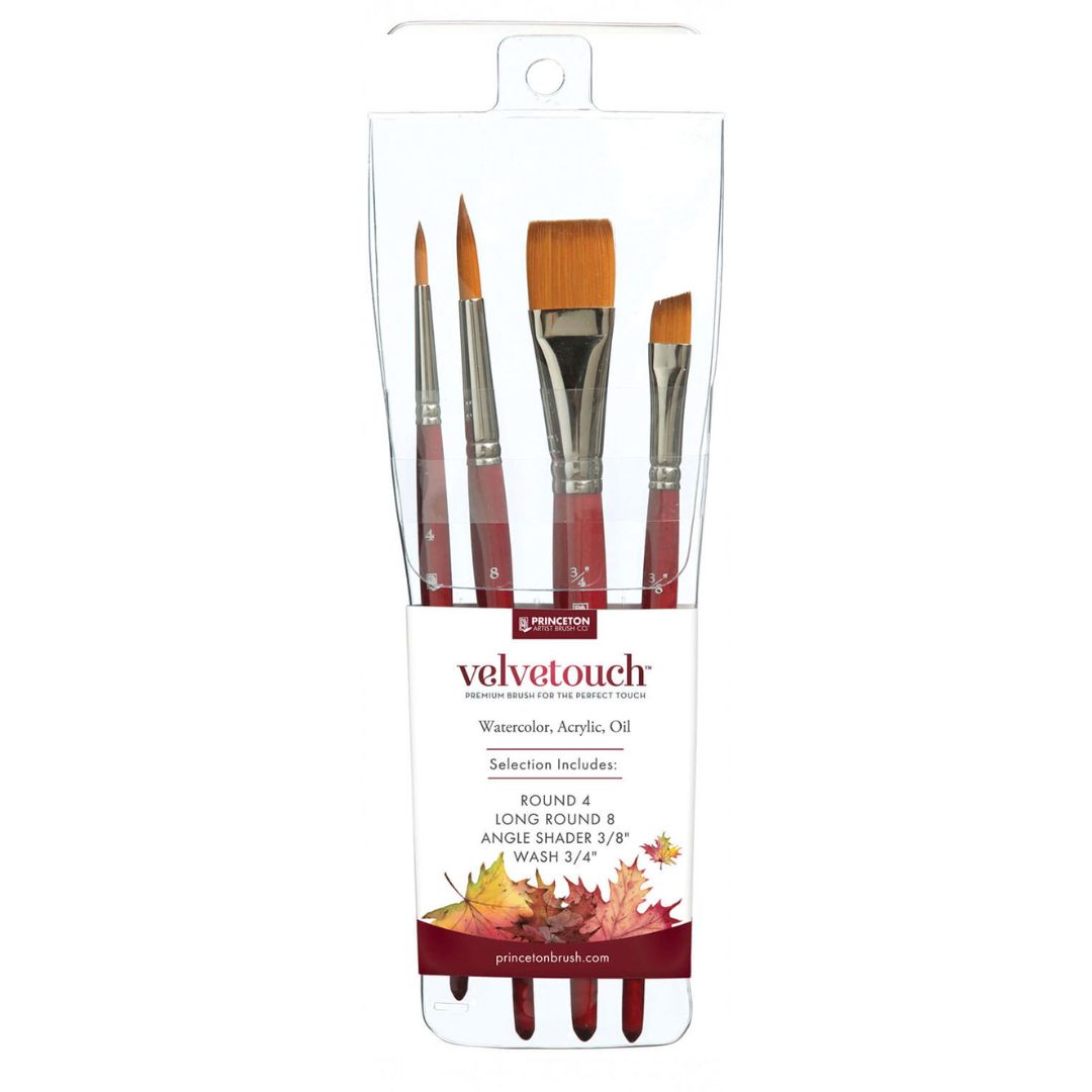 Princeton Velvetouch Synthetic Professional Brushes Set Of 4
