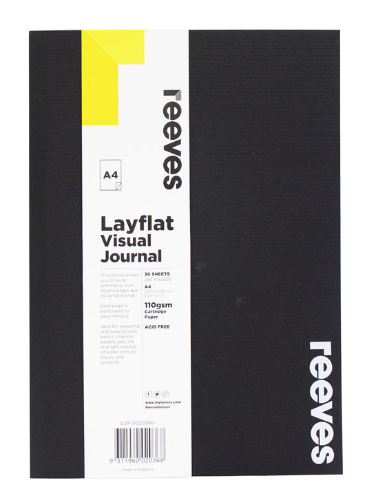 Reeves Layflat Black Cover 30 Sheet Visual Journals