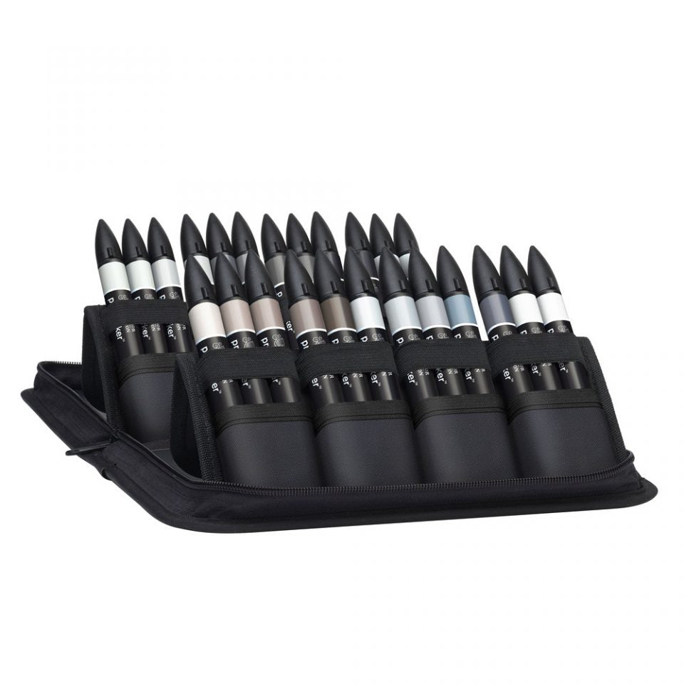 Winsor & Newton Promarkers Black & Grey Set Of 24