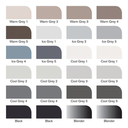 Winsor & Newton Promarkers Black & Grey Set Of 24