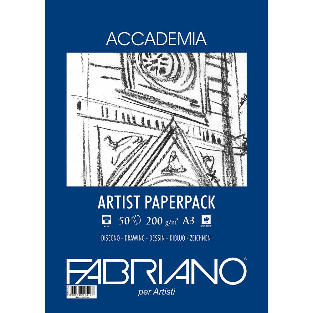 Fabriano Accademia 200gsm A3 - Paper Pack of 50 Sheets