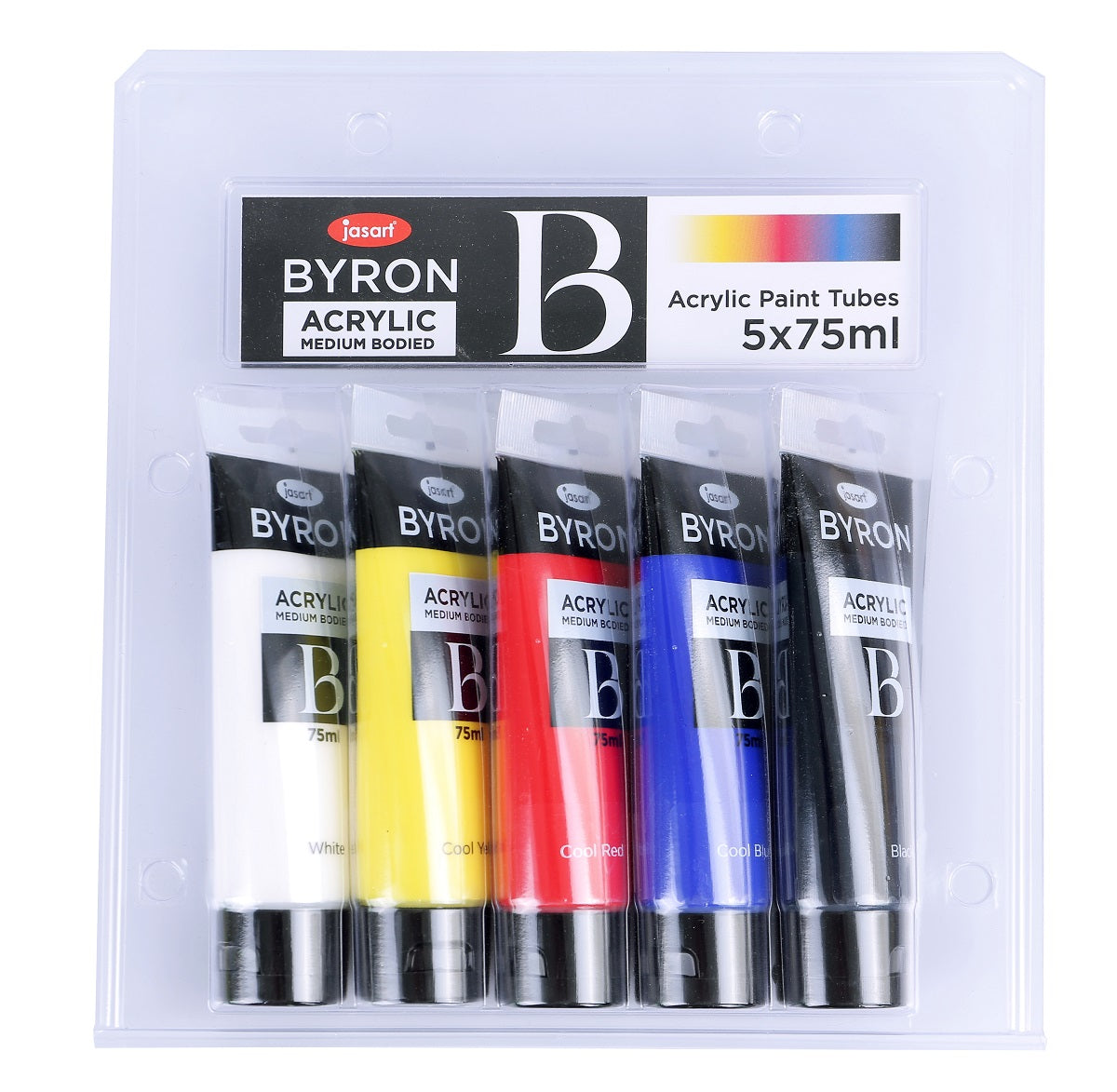 Jasart Byron 75ml Primary Acrylic Paints Set Of 5