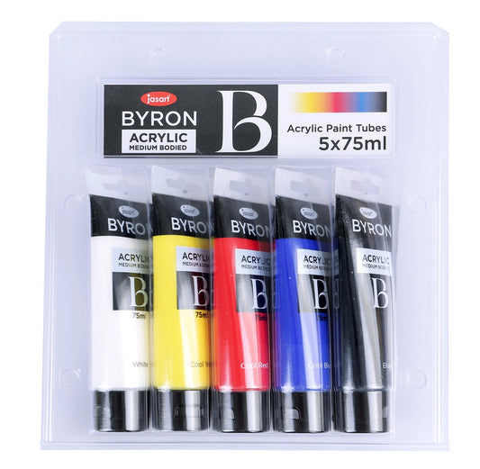 Jasart Byron 75ml Primary Acrylic Paints Set Of 5