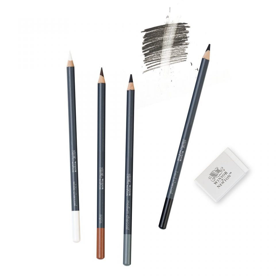 Winsor & Newton Studio Sketching Pencils Set of 4 With Eraser