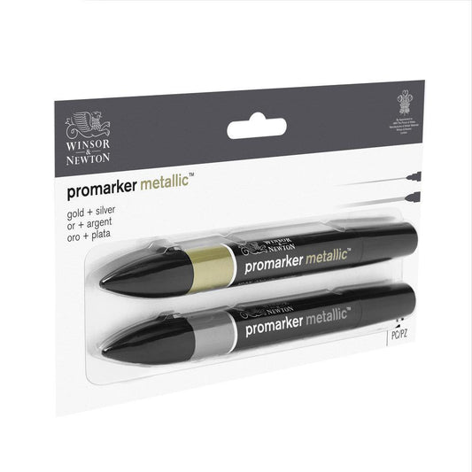 Winsor & Newton Promarker Metallic Gold + Silver