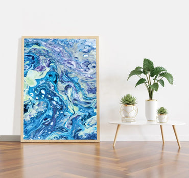 Reeves Pre Mixed Acrylic Pouring Paints Set Of 4 Ocean