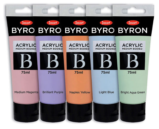 Jasart Byron 75ml Pastel Acrylic Paints Set Of 5
