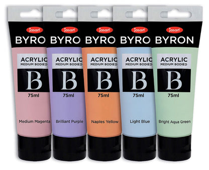 Jasart Byron 75ml Pastel Acrylic Paints Set Of 5