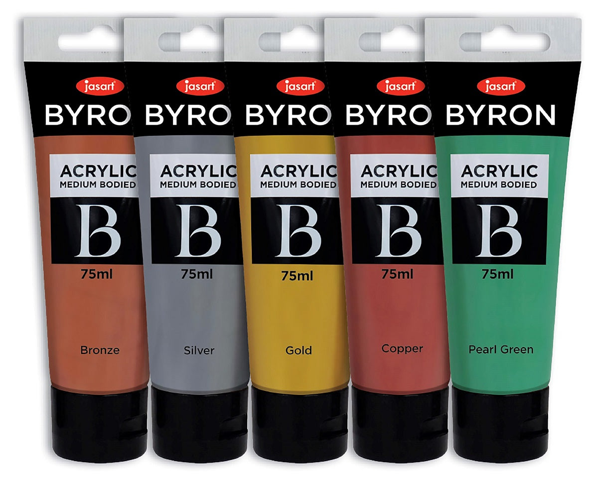 Jasart Byron 75ml Metallic Acrylic Paints Set Of 5