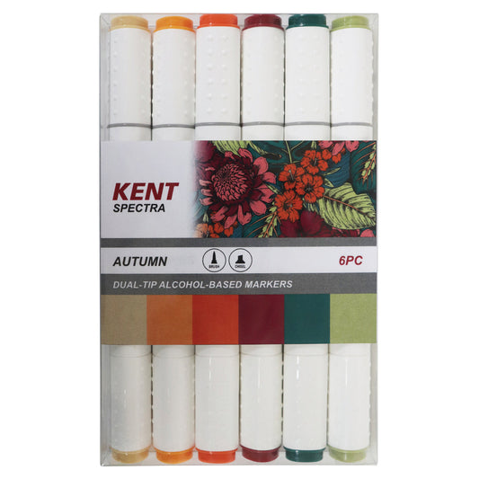 Kent Spectra Graphic Design Markers Set Of 6 Autumn Colours
