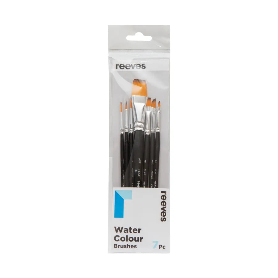 Reeves Watercolour Golden Synthetic Short Handle Brushes Set Of 7