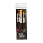 Jasart Soft Grip Gold Synthetic Flat Short Brushes Set Of 5
