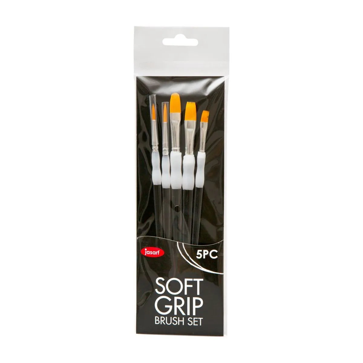 Jasart Soft Grip Gold Synthetic Basic Short Brushes Set Of 5