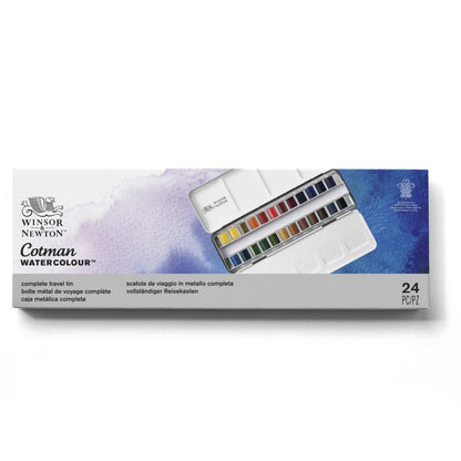 Winsor & Newton Cotman Watercolour Half Pan Paints Travel Set Of 24