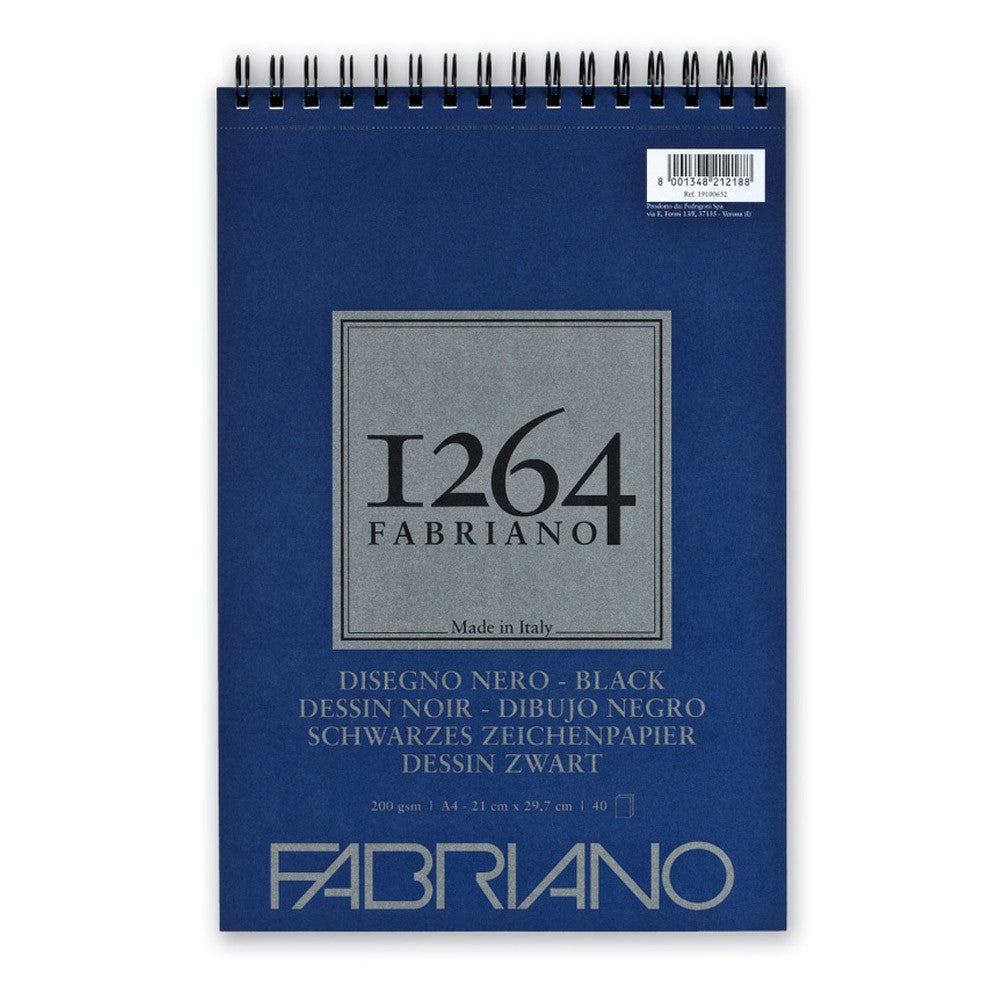 Fabriano 1264 Black Spiral 200gsm Pads