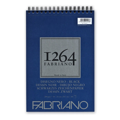 Fabriano 1264 Black Spiral 200gsm Pads