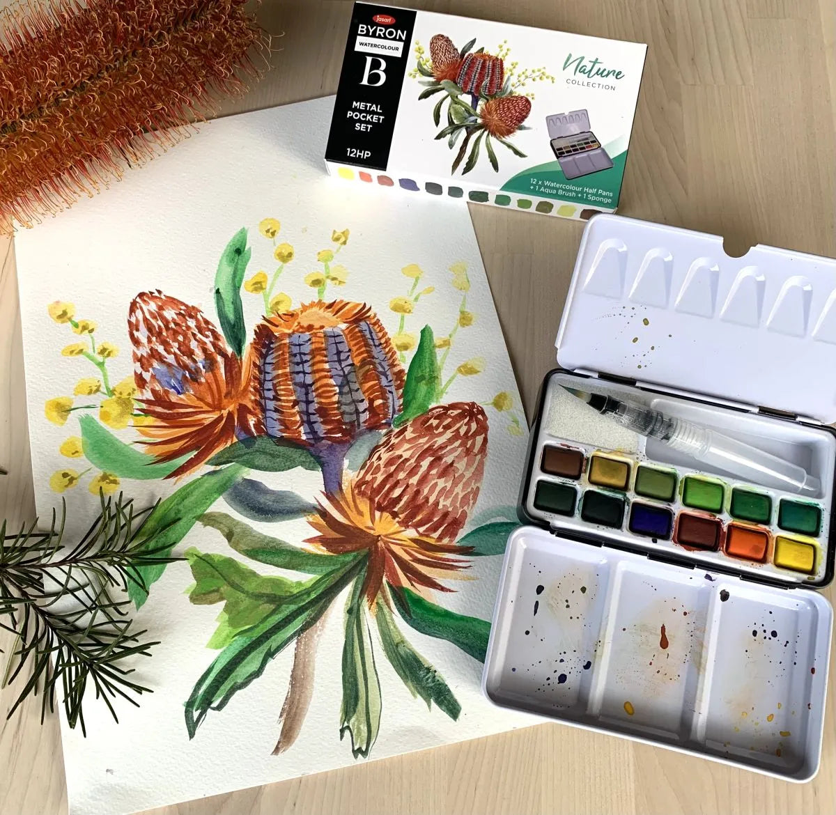 Jasart Byron Watercolour Nature Half Pan Pocket Set Of 12